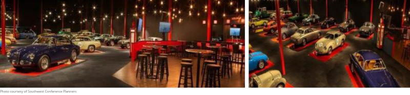 Event venue featuring private collection of vintage cars